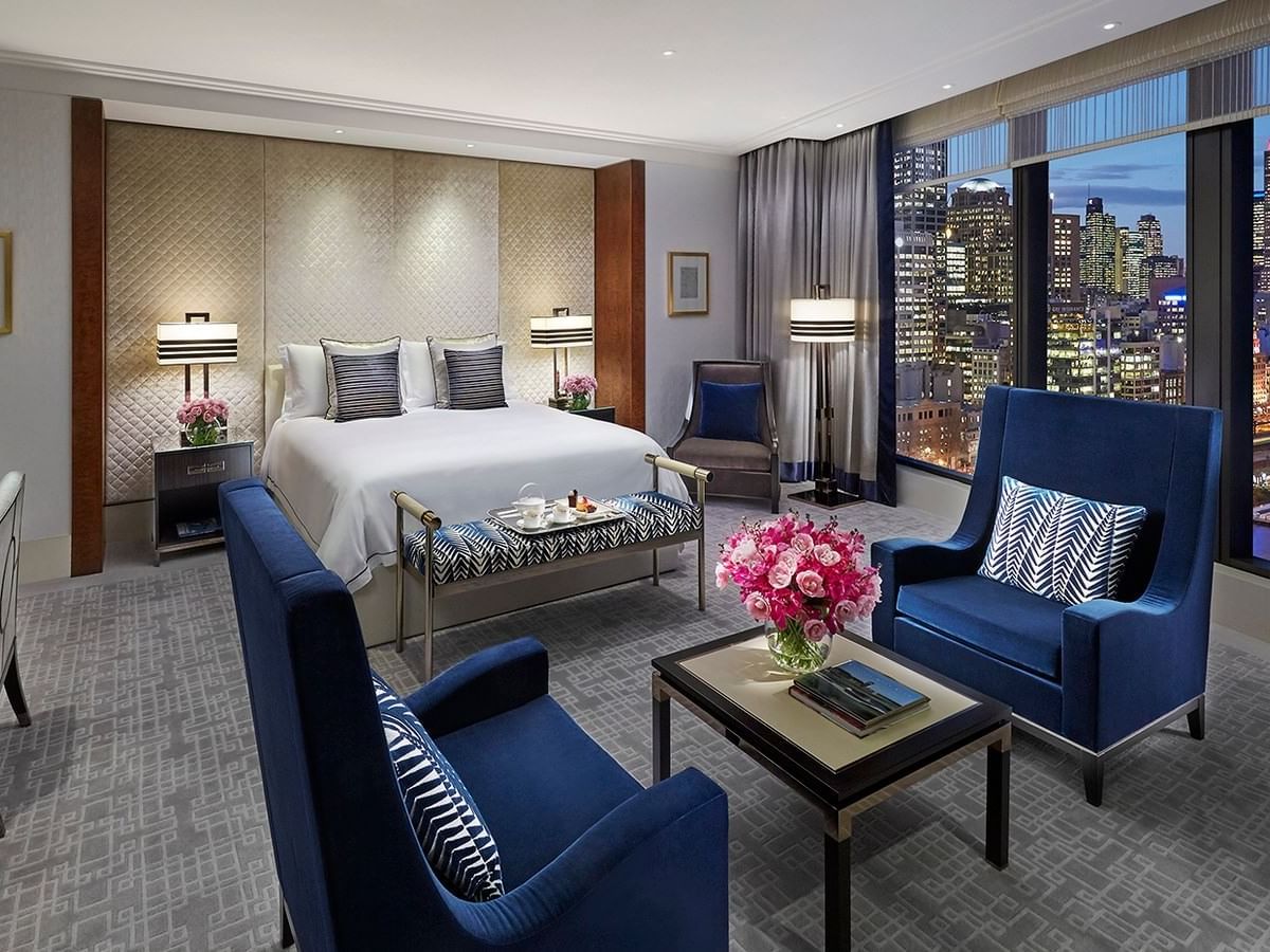 Bed & furniture in Deluxe Villa Room at Crown Towers Melbourne