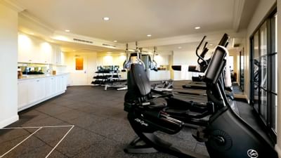 Fully equipped gymnasium at Santa Barbara Inn