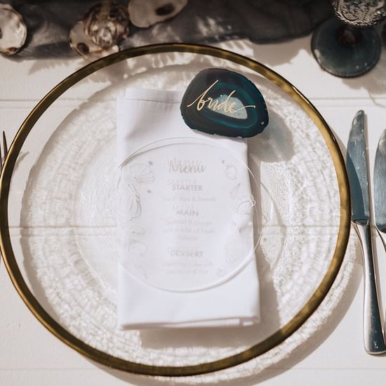 Table setup for wedding at Pullman Palm Cove Sea Temple Resort