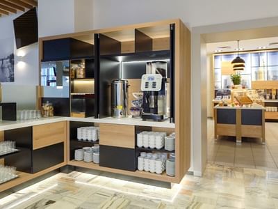 Interior of the kitchen area at Metropol Hotel