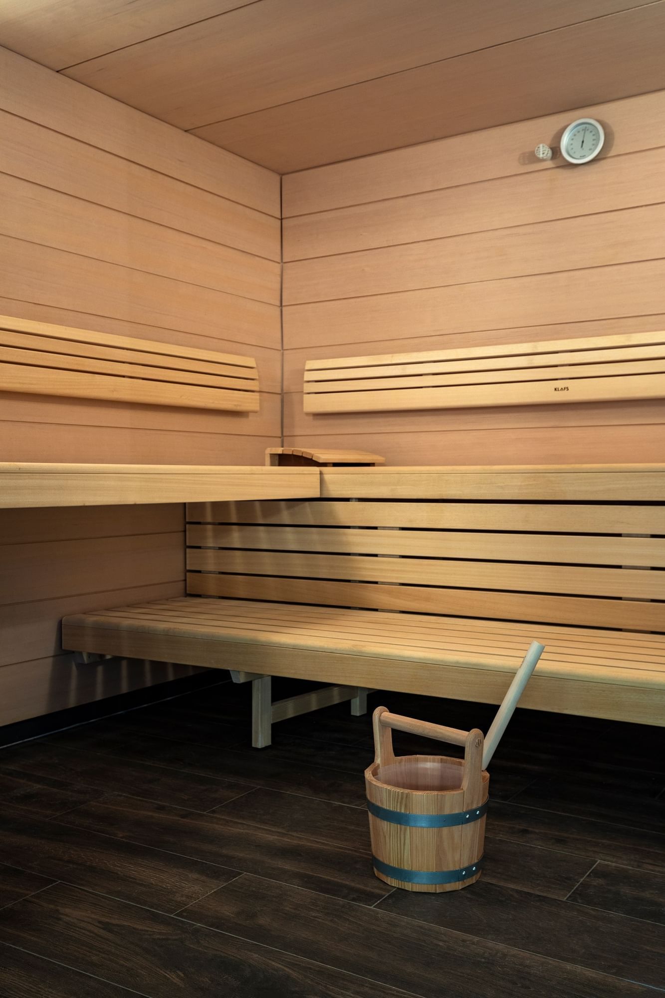 Intérieur du sauna à l'Oceania Le Conti Brest