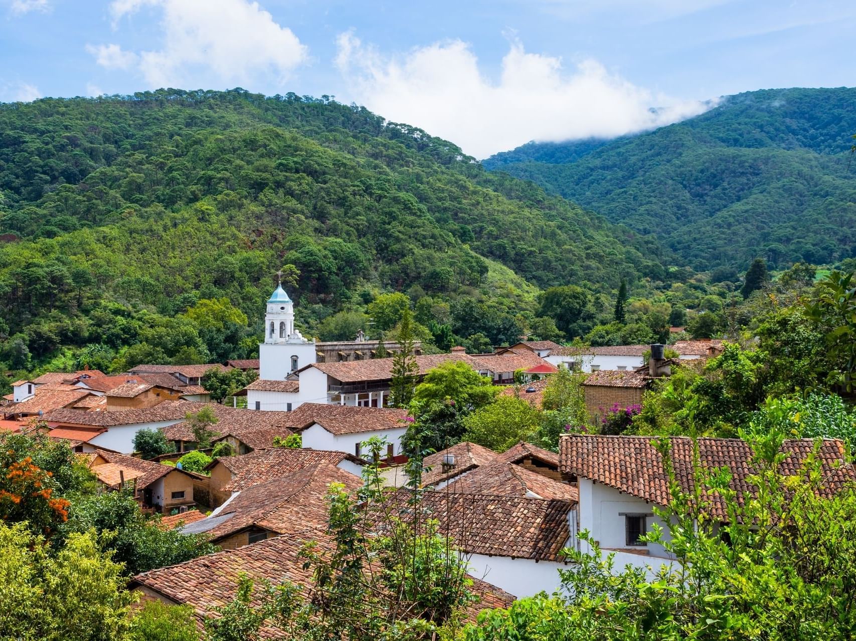 Distance view of San Sebastian near Plaza Pelicanos Grand Beach Resort