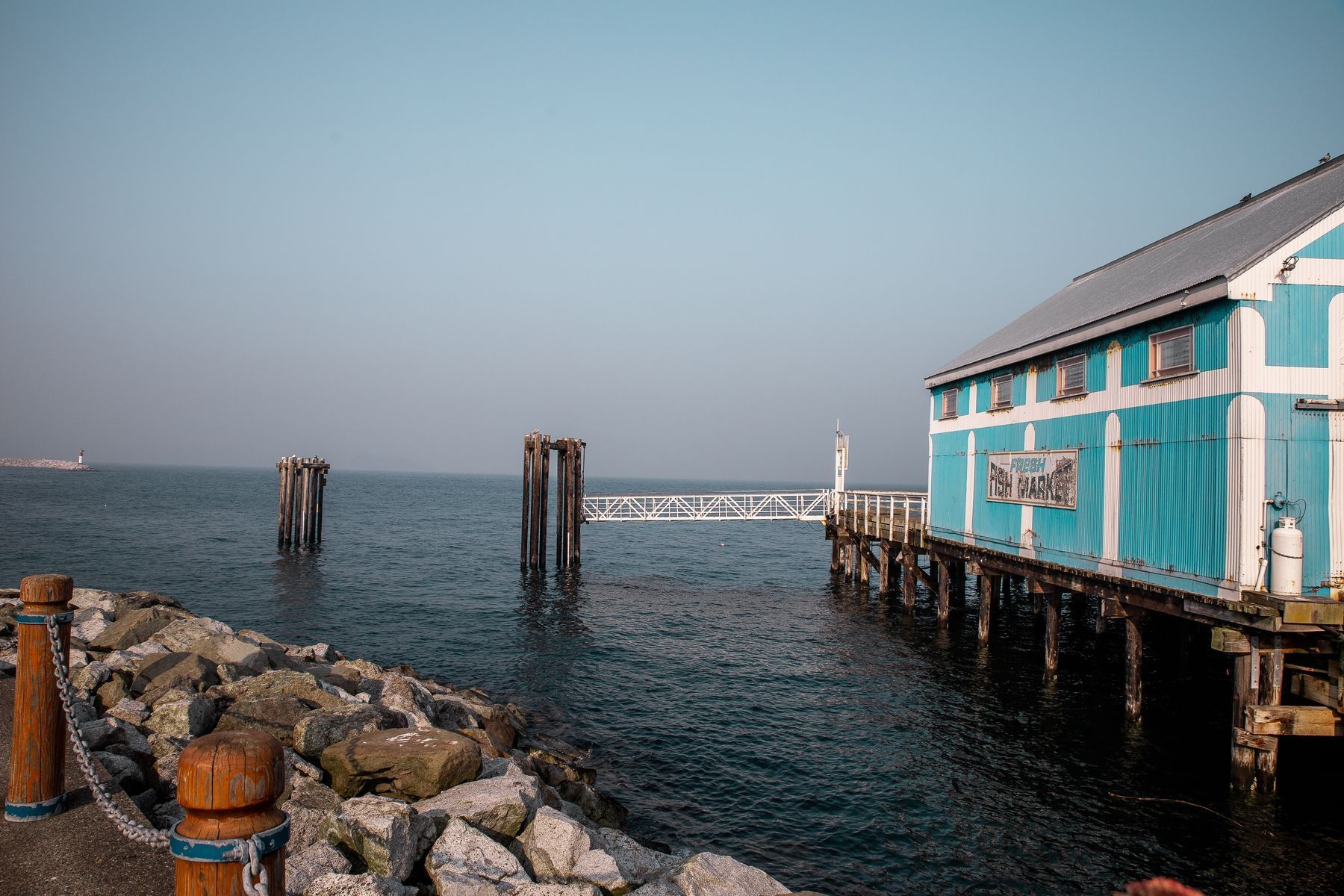 a building on a pier