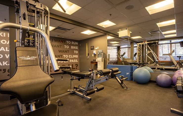 Exercise machine in the gym at Blackstone Mountain Lodge