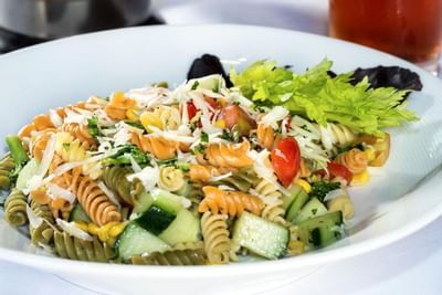 Pasta dish served in a restaurant at Windsong Resort On The Reef