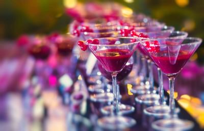 purple colored cocktails