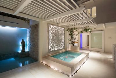 Interior of Retreat Costa Rica with a fancy pond