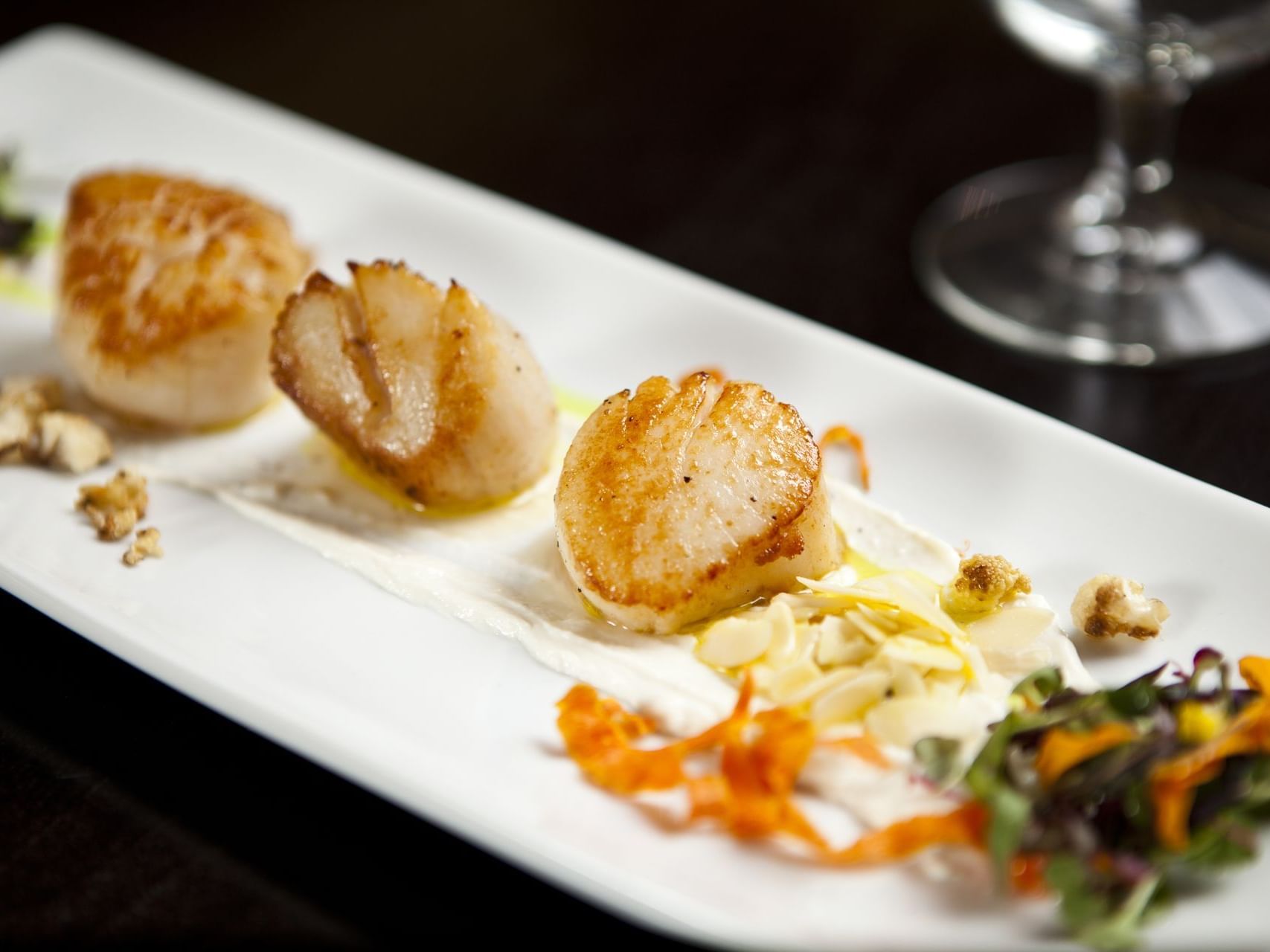 a grilled scallops dish