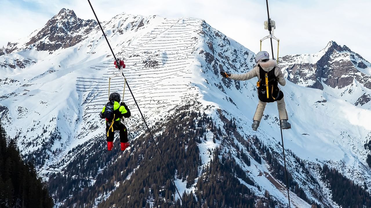 Ziplining in the winter