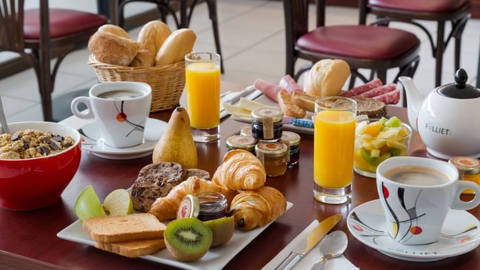 A warm breakfast served at Hotel Helios