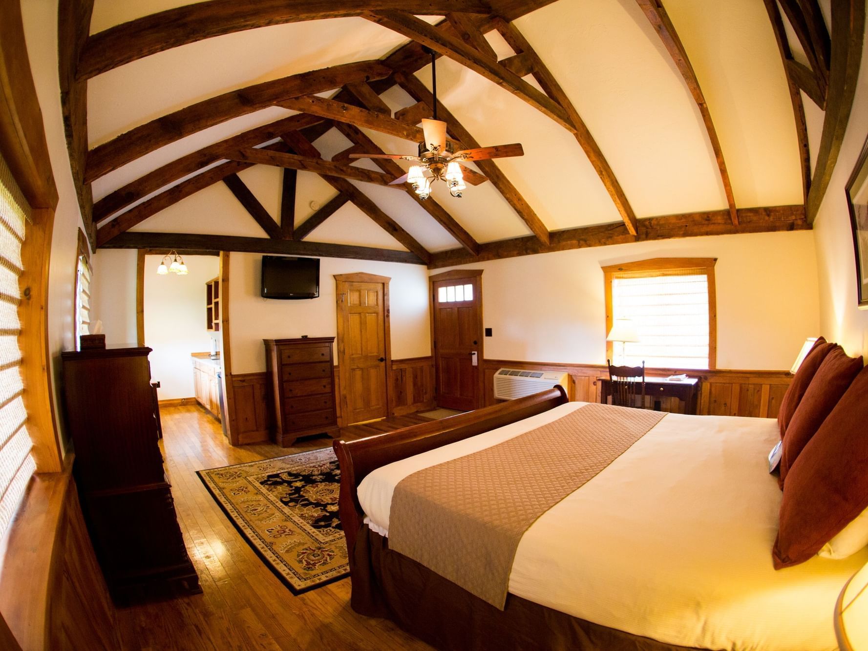 bedroom with wooden décor