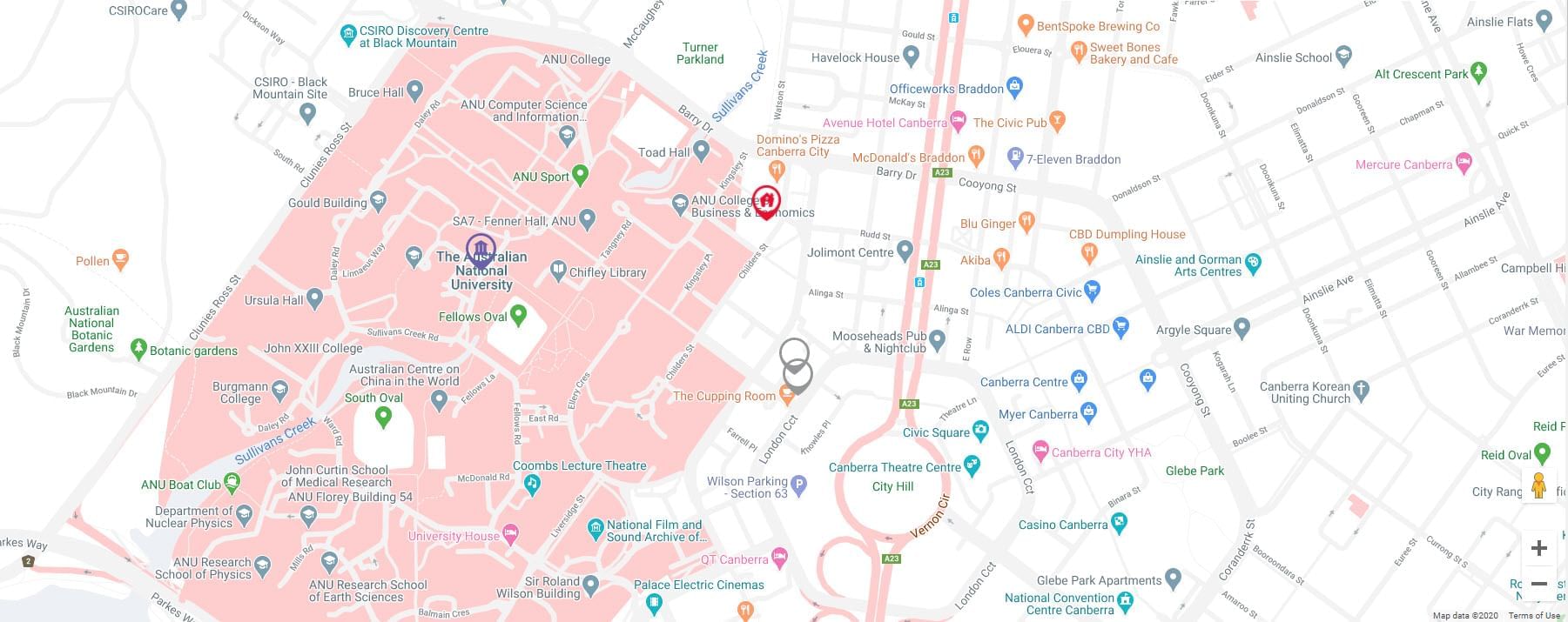 UniLodge @ ANU – Kinloch Lodge  Map