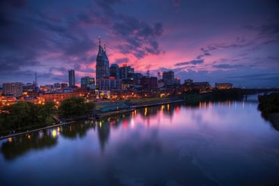 skyline at dusk