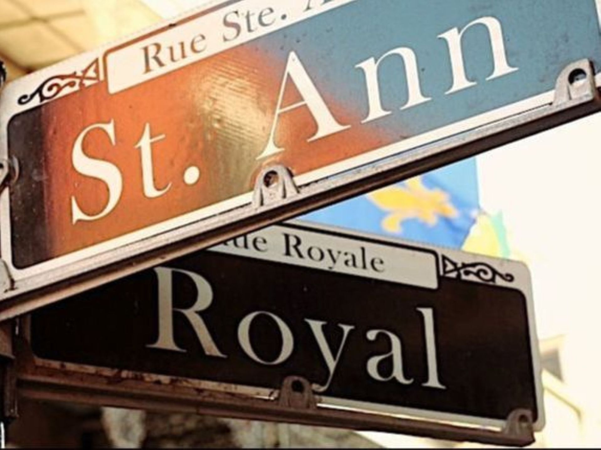 Antique sign board near French Quarter Guesthouses