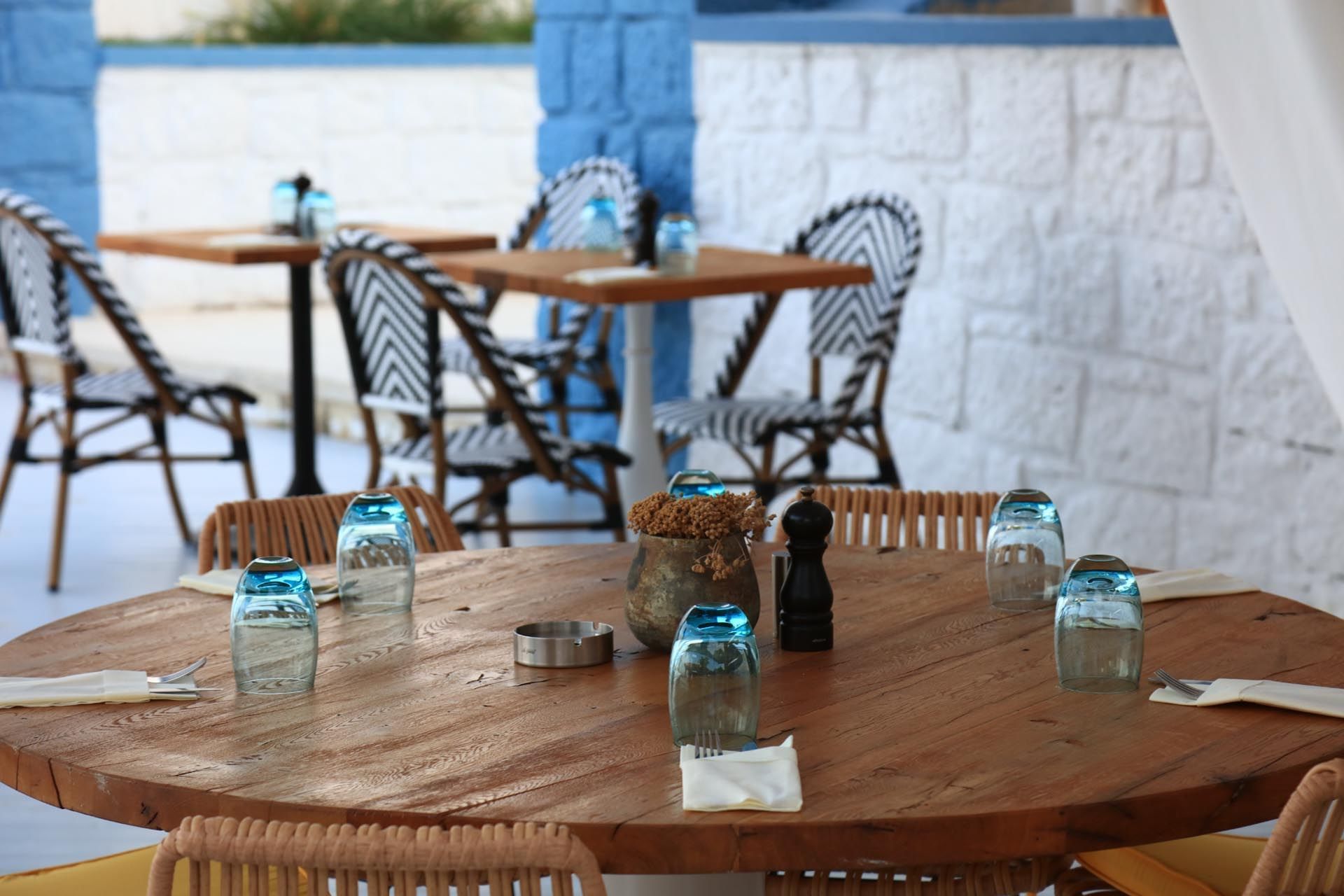 Outdoor dining area at Design Plus Seya Beach Hotel