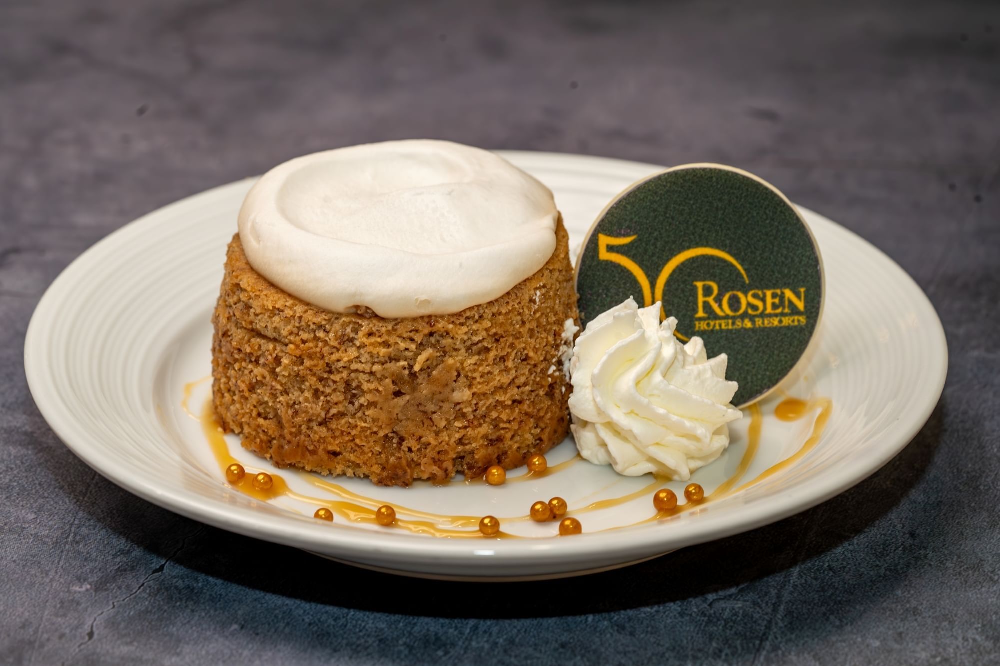 Rosen Inn Lake Buena Vista 50th anniversary dessert.