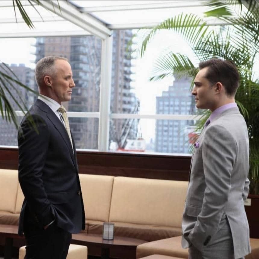 bart and chuck bass at the empire rooftop