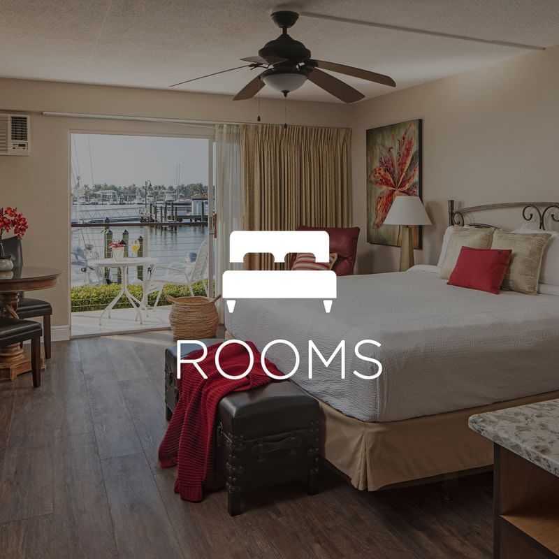 Guest room with Rooms icon overlay.