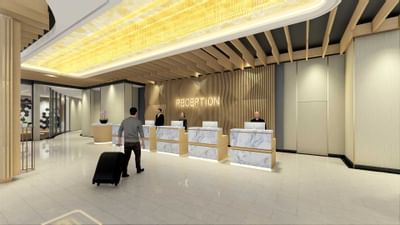 Receptionists at the reception desk in St Giles Southkey