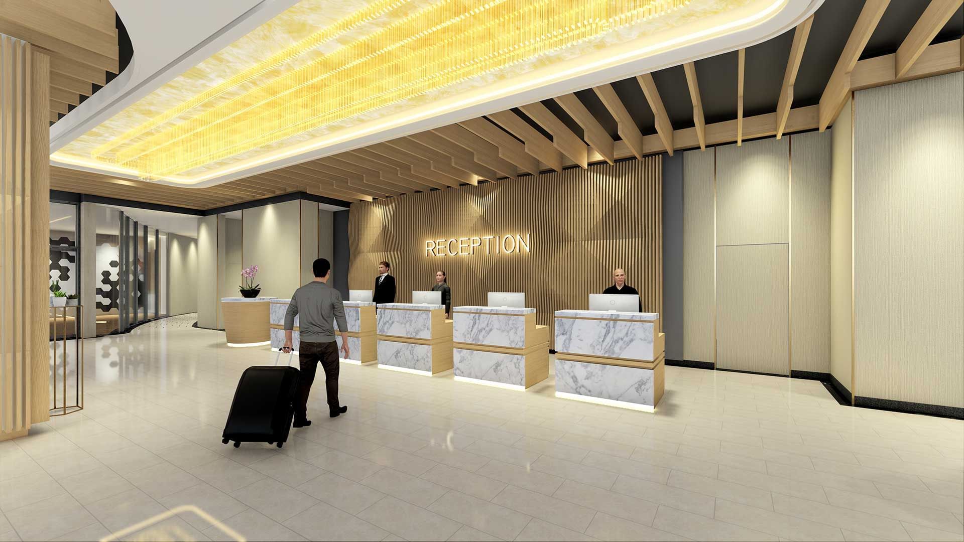 Receptionists at the reception desk in St Giles Southkey