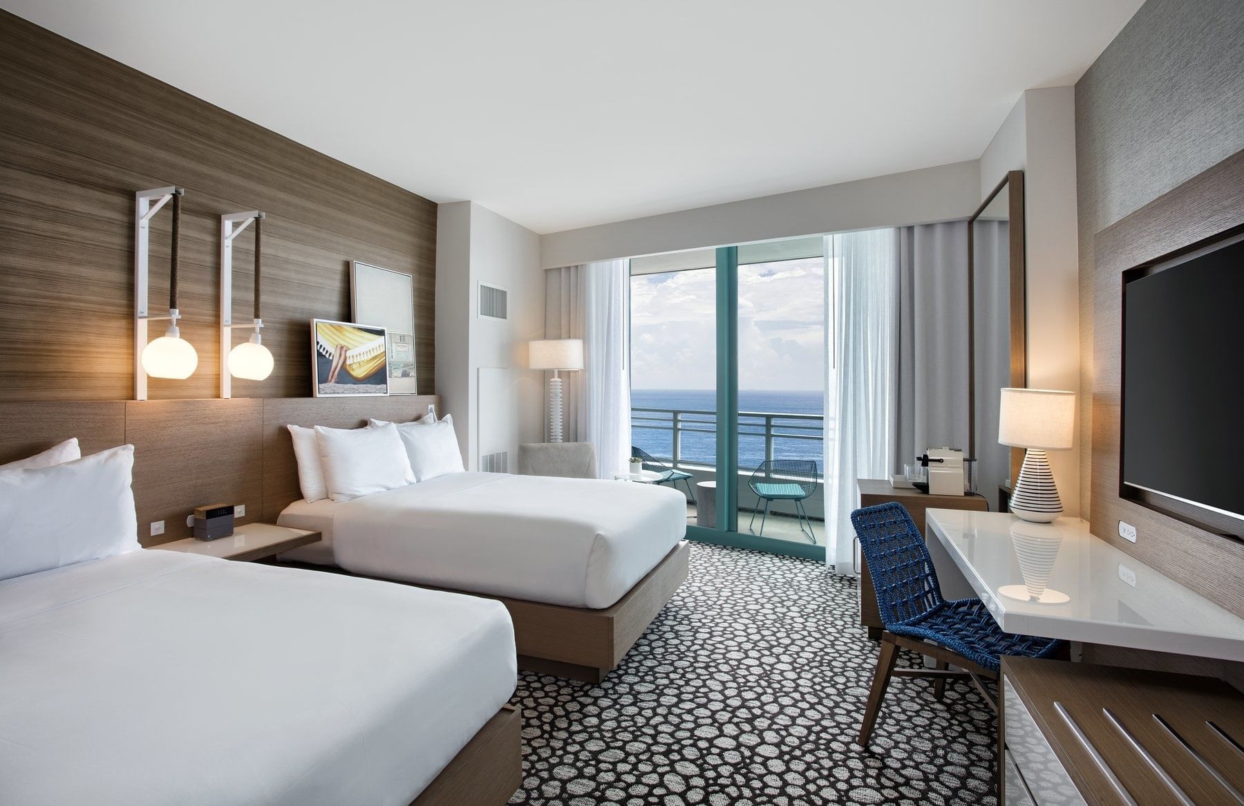 Ocean view from king bed the bedroom at at Diplomat Resort 