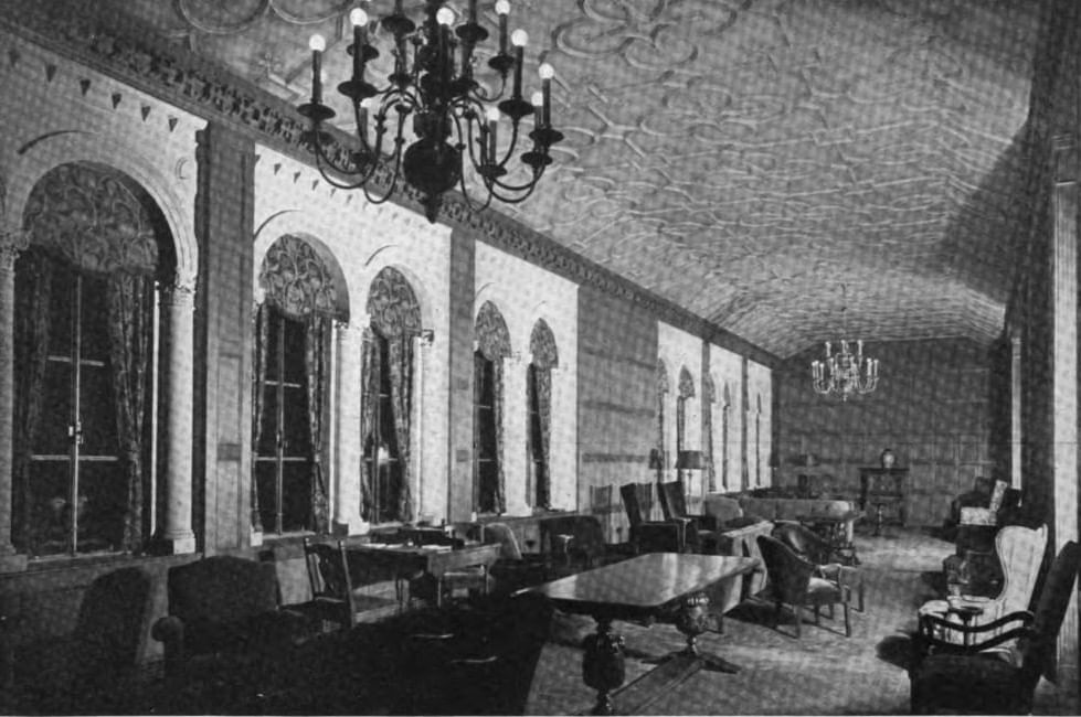 Black and White image of a lounge area with seating at Warwick Allerton - Chicago