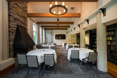 Banquet set-up in a meeting room at Alderbrook Resort & Spa
