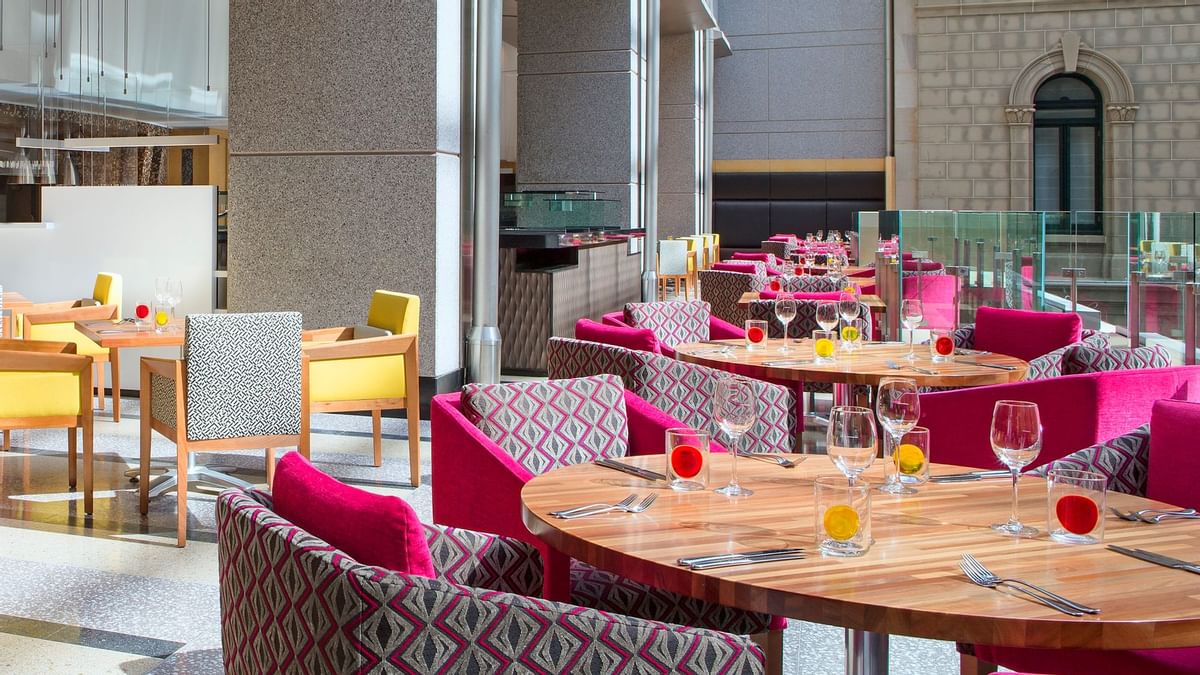 Interior of dining area of a Restaurant at Fullerton Sydney