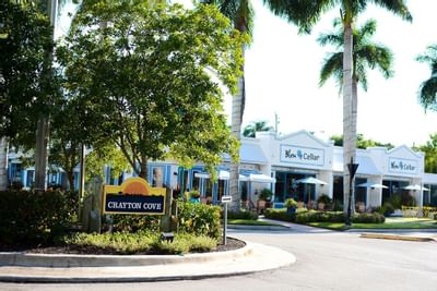 Shopping plaza exterior.