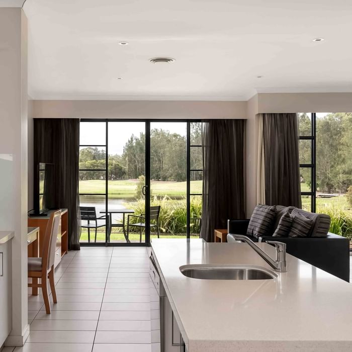 light and spacious living area in three bedroom apartment