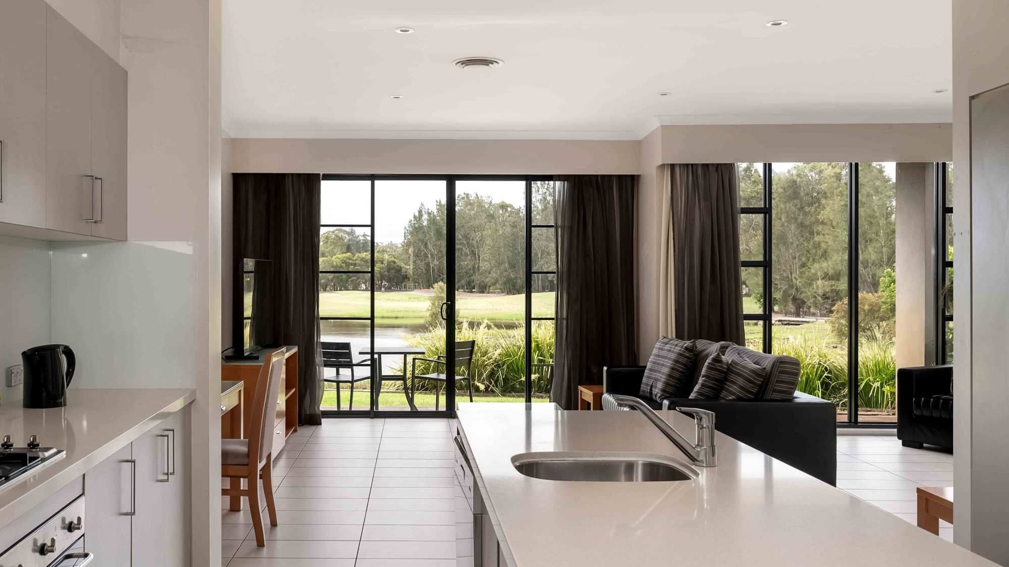 light and spacious living area in three bedroom apartment