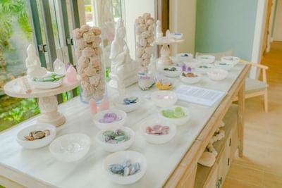 Closeup on a buffet setup in a restaurant at Retreat Costa Rica