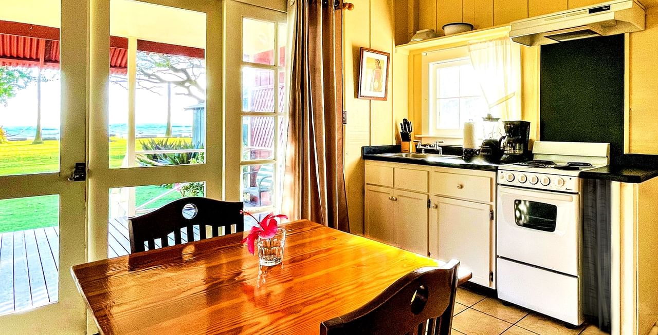 Cottage with kitchen appliances