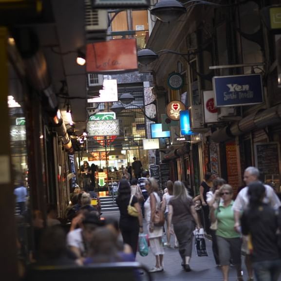 Close up on the street near Novotel Melbourne on Collins