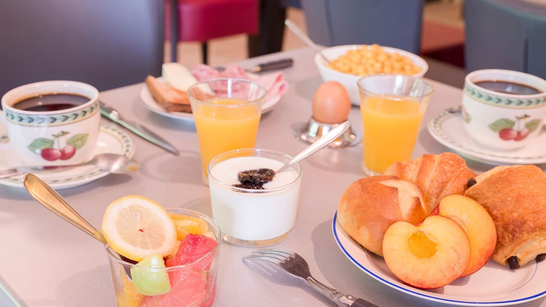 A breakfast meal served at The Originals Hotels