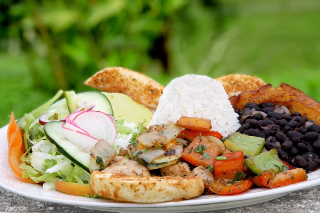 rice black beans and chicken
