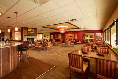 Interior of a dining room at The IowaStater Restaurant