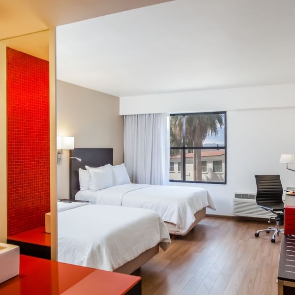Double beds in Executive Room with TV at Fiesta Inn