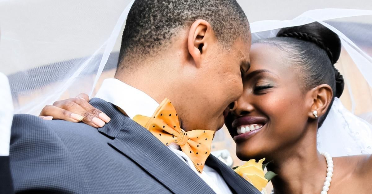 Bride and groom together at Easthampstead Park, a popular African Wedding Venue in Berkshire