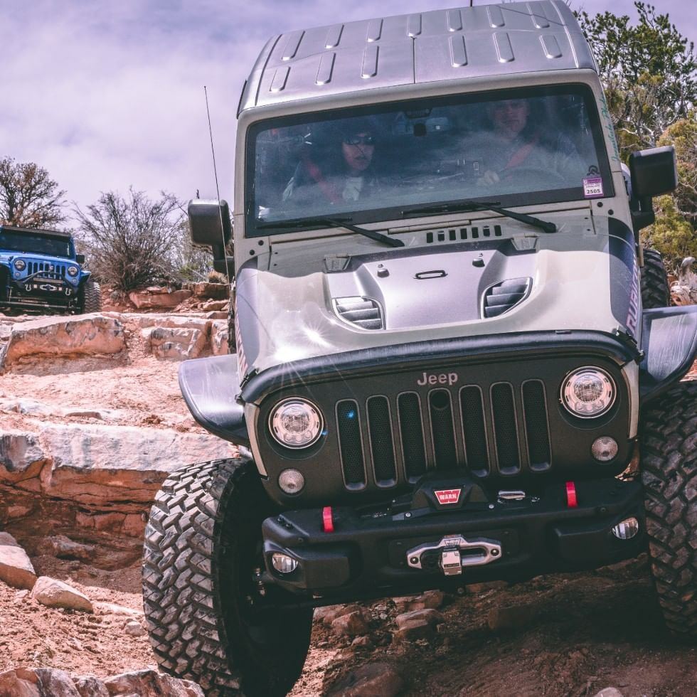 A jeep in off road adventure park near Falkensteiner Hotels