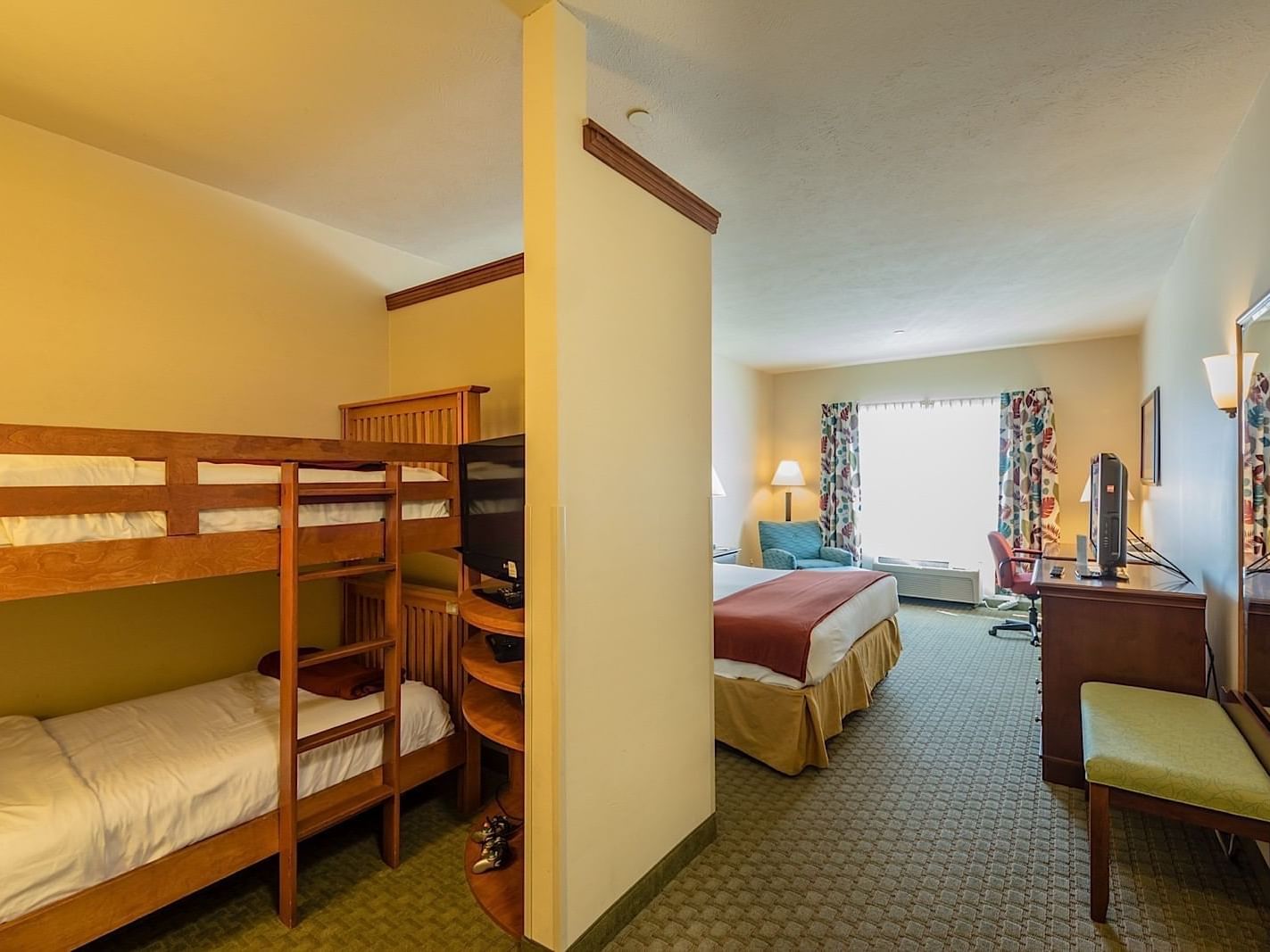 View of King Bunk Bed Family Suite at Triple Play Resort Hotel