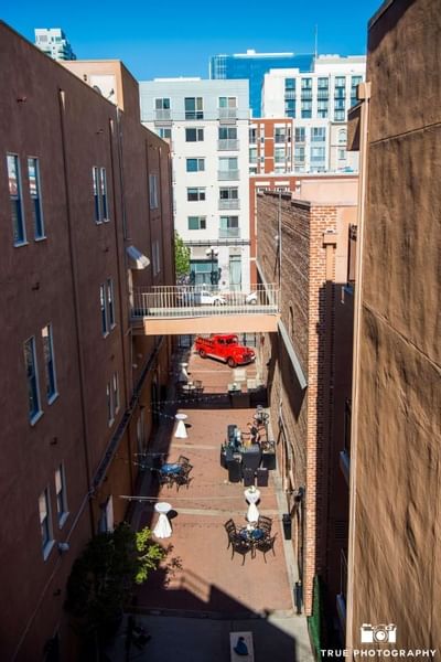 Bird eye view of the Courtyard at Horton Grand Hotel