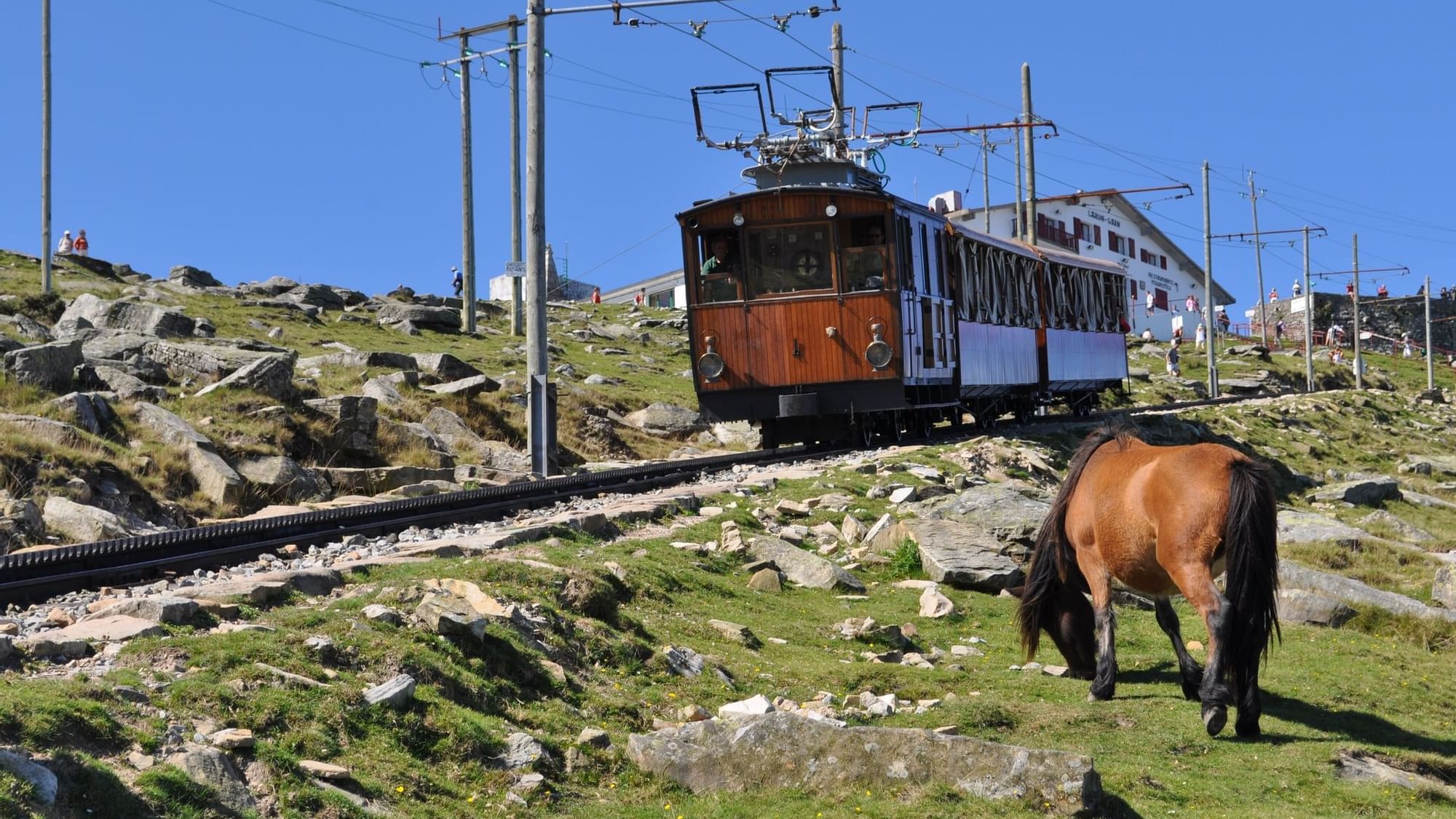 A train at Larrun mountain peak near Originals Hotels
