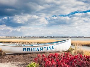 Small boat parked near the shore near Legacy Vacation Resorts