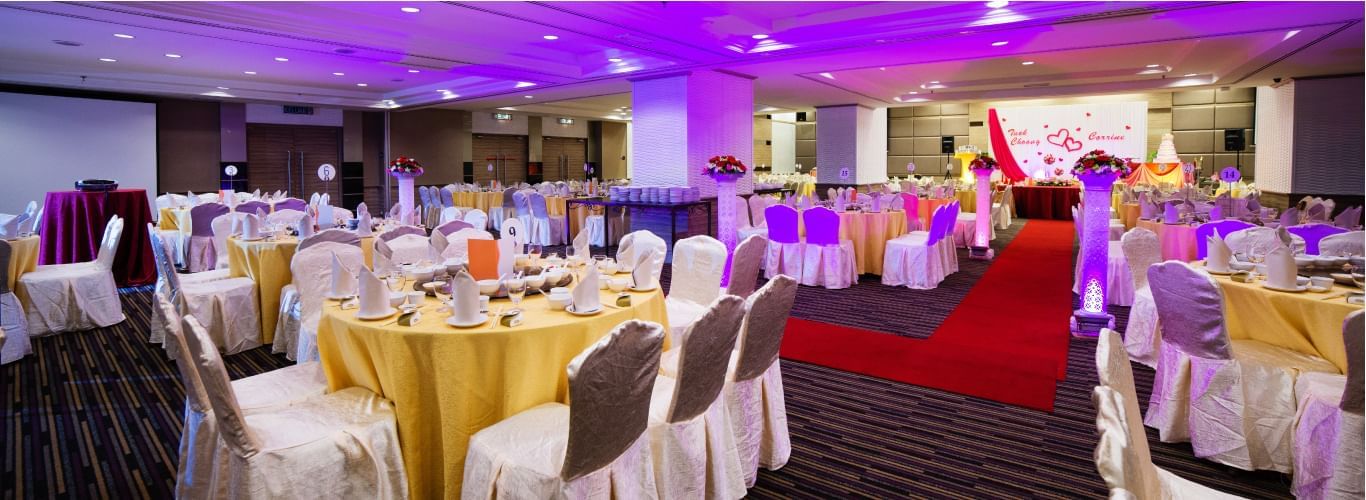 Banquets were arranged for an event in Sri Cengal Ballroom at Sunway Hotel Seberang Jaya