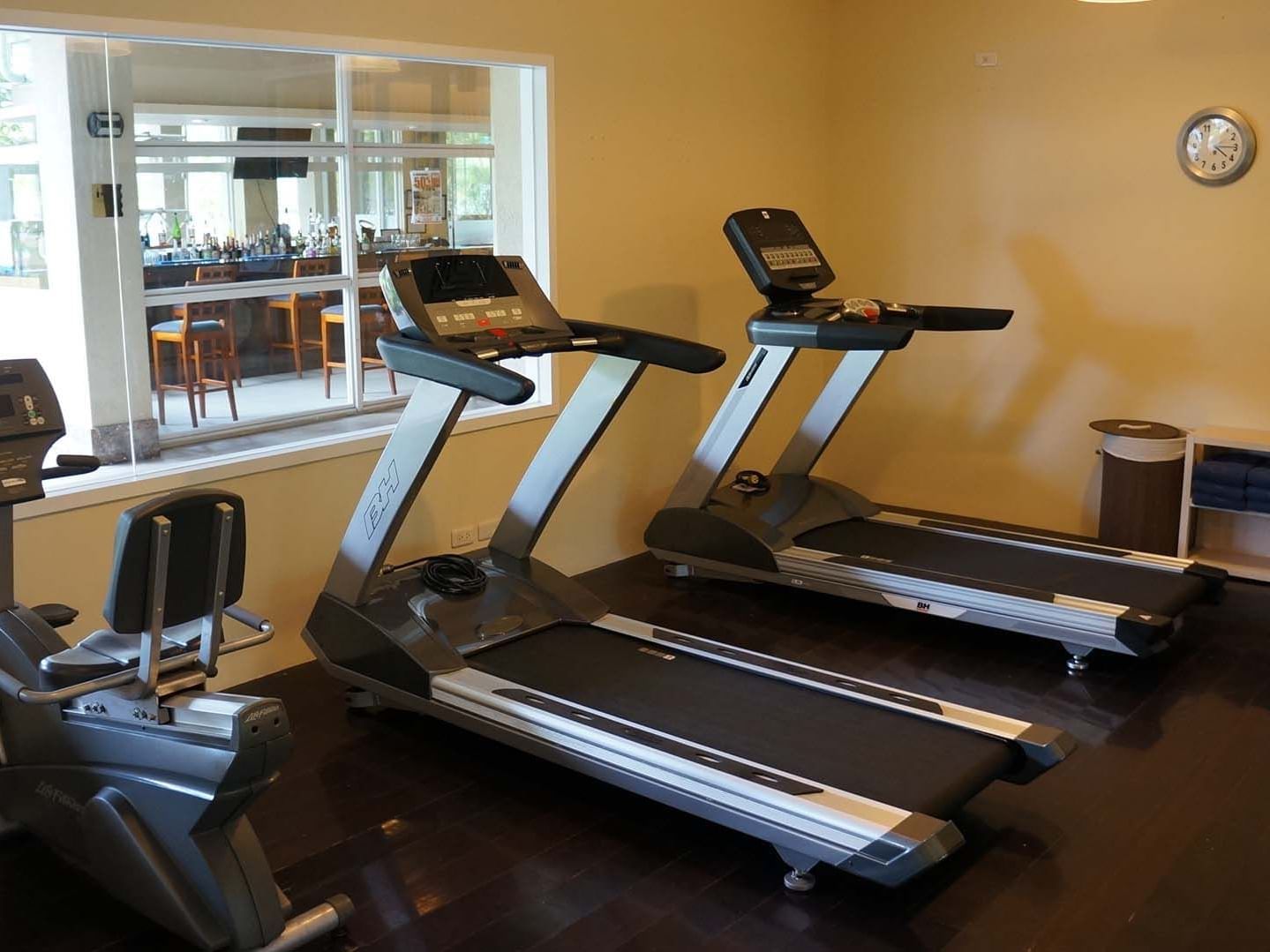 Treadmills in a fitness center at Palau Royal Resort