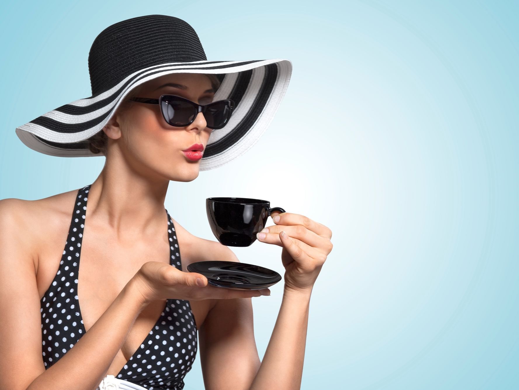 Creative photo of a girl drinking tea at Daydream Island Resort