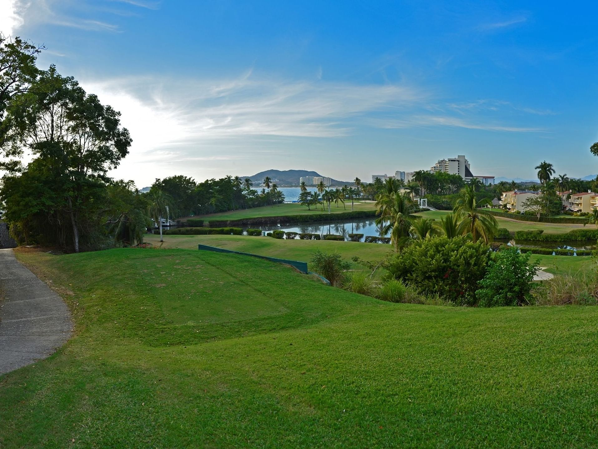 Landscape view of spacious Golf Court near Cala de Mar Resort