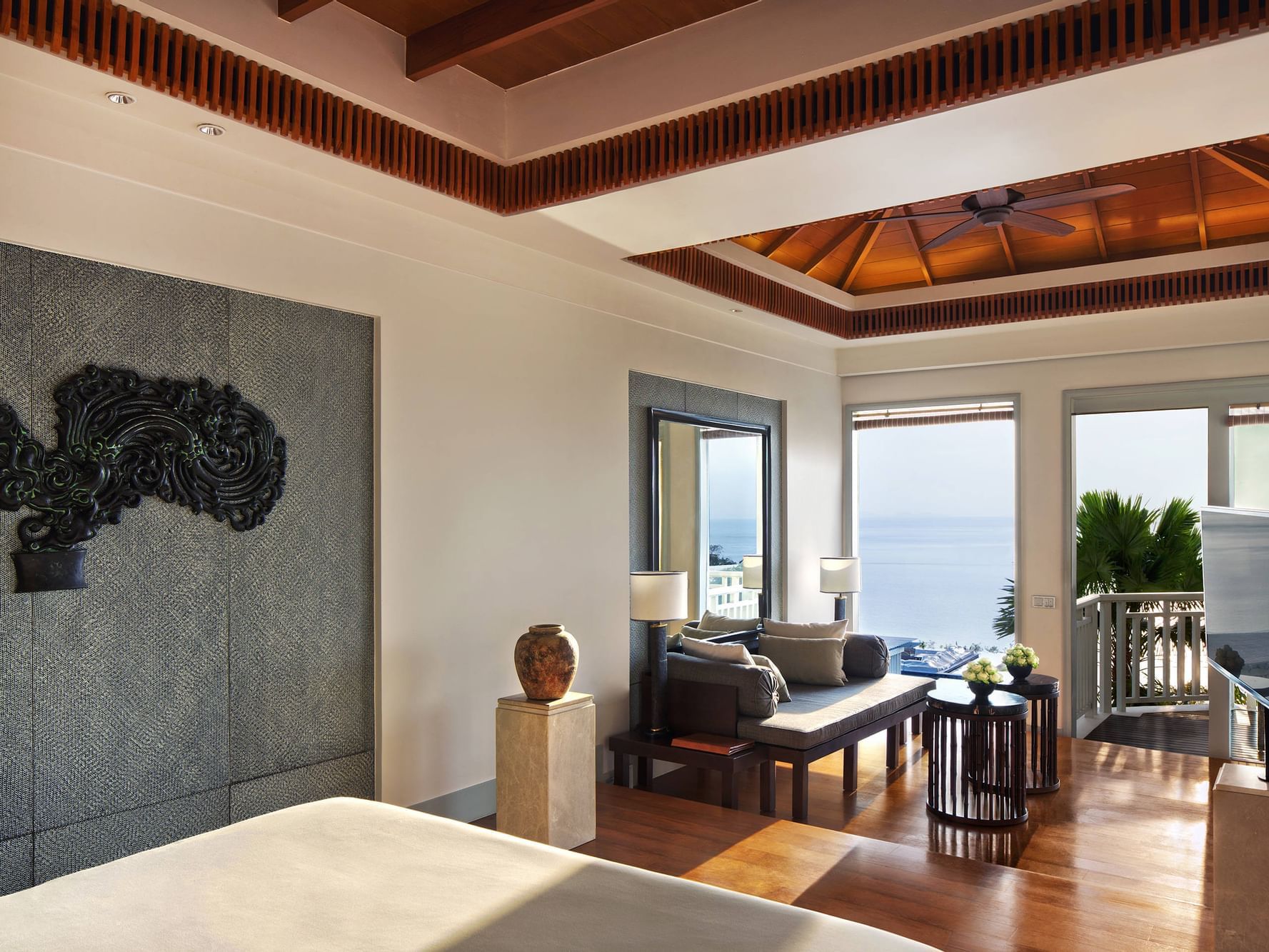 Living area in Sea View Suite at Amatara Wellness Resort