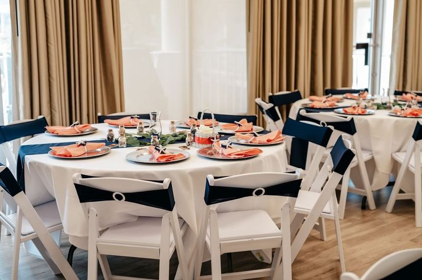 Banquet set-up in Sunset Ballroom, Thunderbird Beach Resort